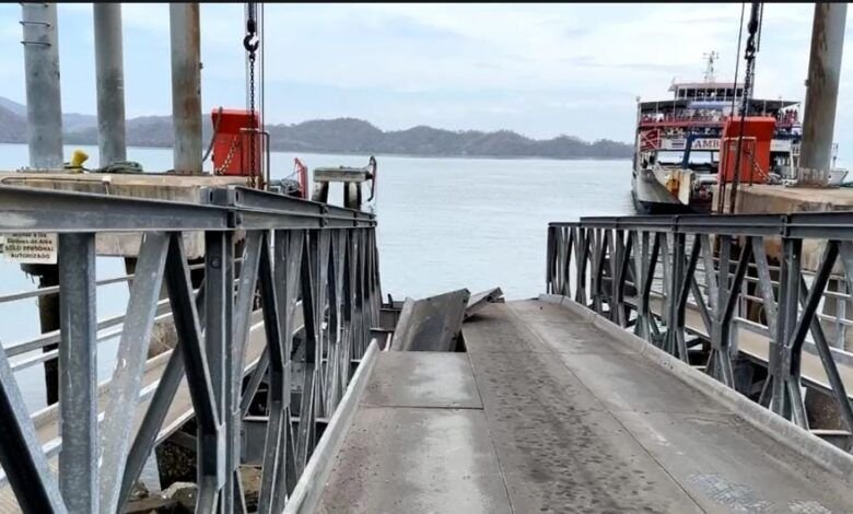 Daños en el puente del Paquera